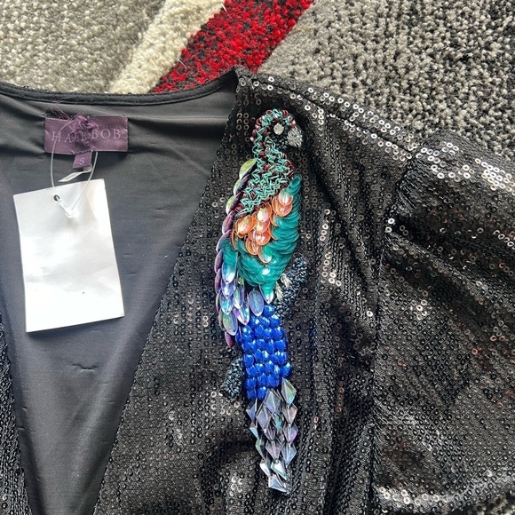 Hale Bob Navina Sequined Wrap Bird Dress - Picture 6 of 9
